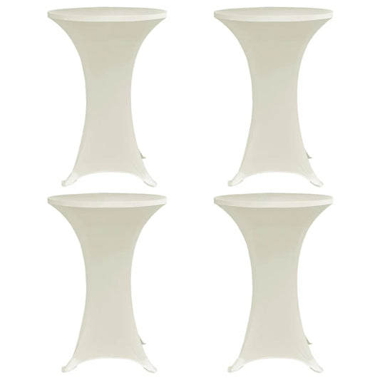 Standing Table Cover Ø70 cm Cream Stretch 4 pcs