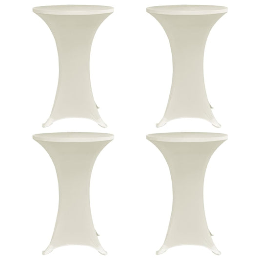 Standing Table Cover Ø80 cm Cream Stretch 4 pcs
