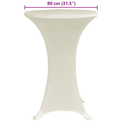 Standing Table Cover Ø80 cm Cream Stretch 4 pcs