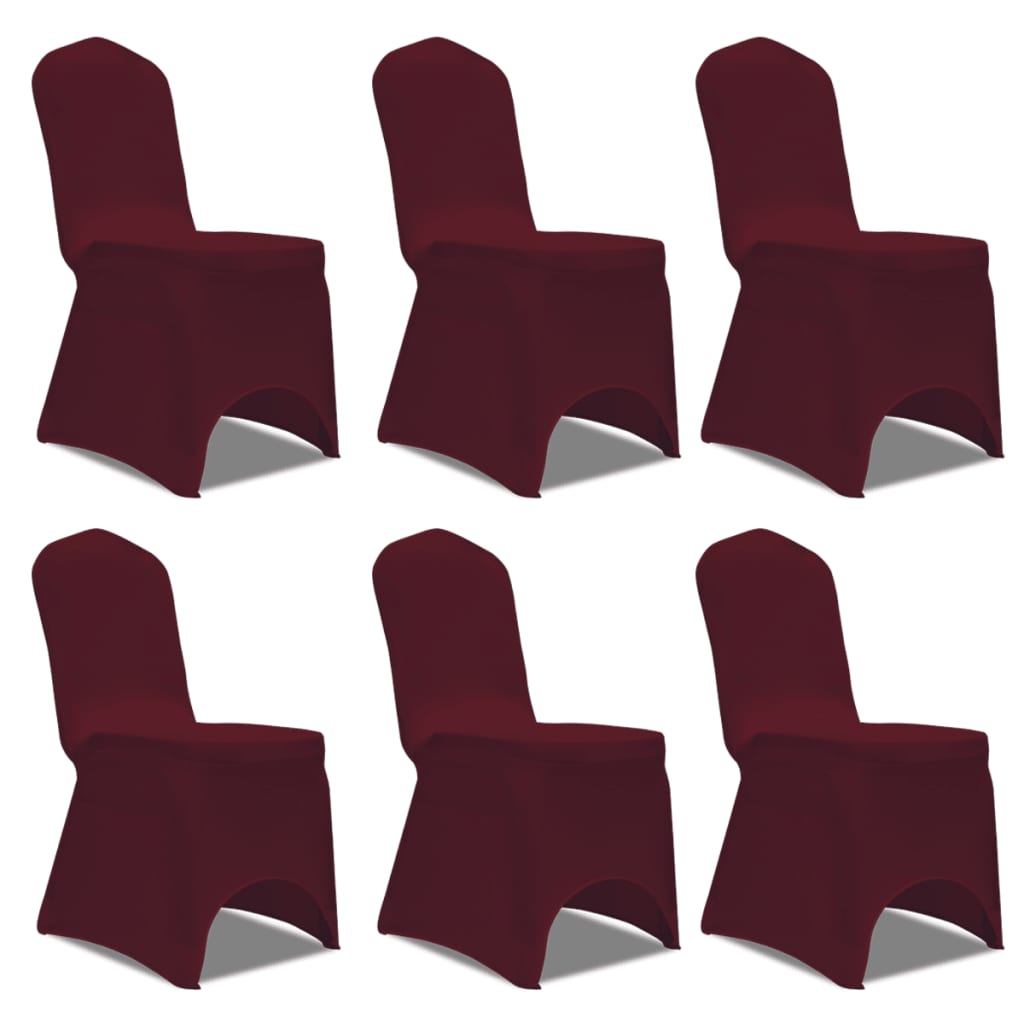 Chair Cover Stretch Burgundy 12 pcs