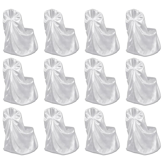 Chair Cover for Wedding Banquet 12 pcs White