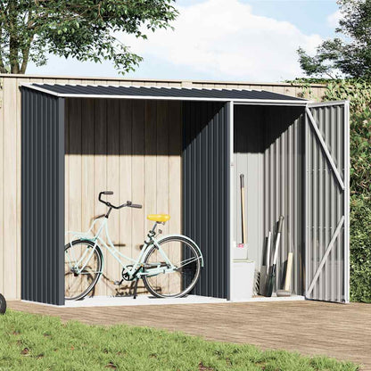Garden Firewood Shed Anthracite 245x98x159 cm Galvanised Steel