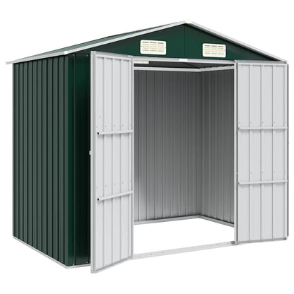 Garden Shed Green 205x129x183 cm Galvanised Steel