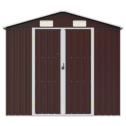Garden Shed Brown 205x129x183 cm Galvanised Steel