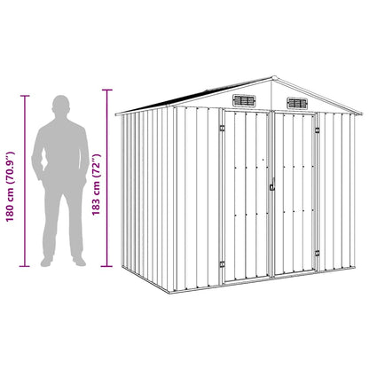 Garden Shed Brown 205x129x183 cm Galvanised Steel