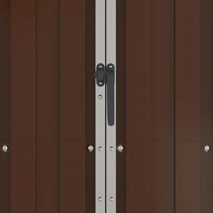 Garden Shed Brown 116x45x175 cm Galvanised Steel