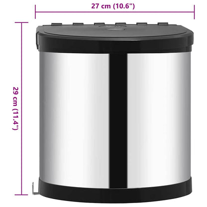 Kitchen Built-in Dust Bin Stainless Steel 8 L