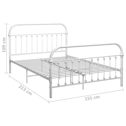 284495 vidaXL Bed Frame without Mattress White Metal 140x200 cm