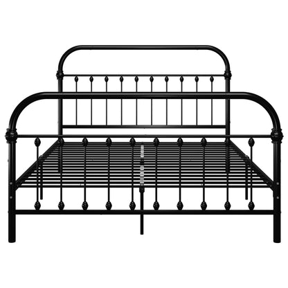 Bed Frame without Mattress with Headboard Black 140x200 cm Metal