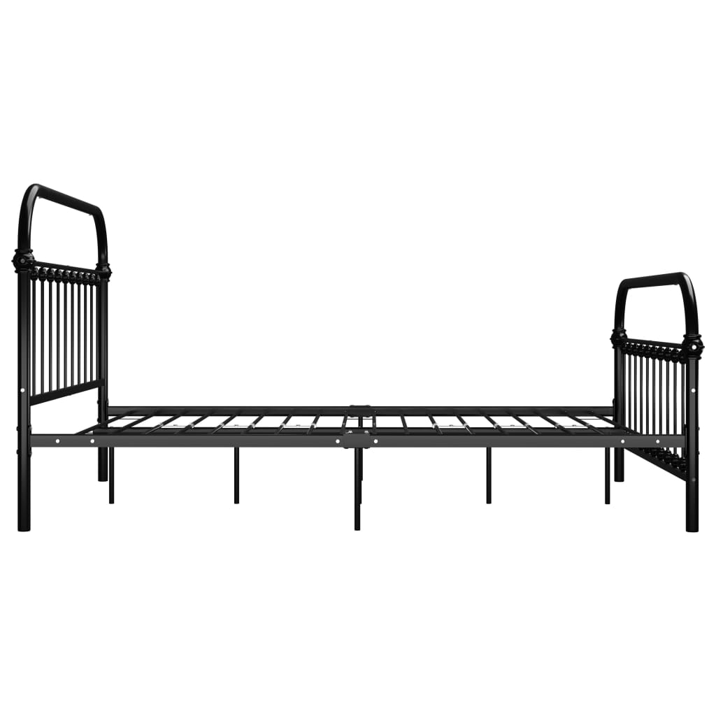 Bed Frame without Mattress with Headboard Black 140x200 cm Metal