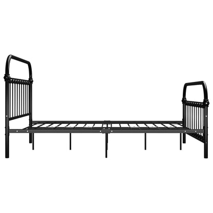 Bed Frame without Mattress with Headboard Black 140x200 cm Metal