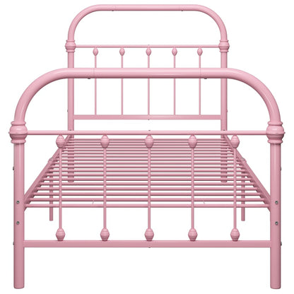 284510 vidaXL Bed Frame without Mattress Pink Metal 90x200 cm