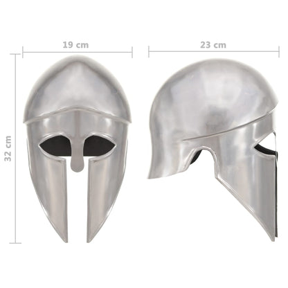 Greek Warrior Helmet Antique Replica LARP Silver Steel