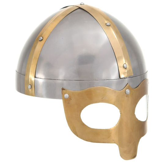 Viking Helmet Antique Replica LARP Silver Steel