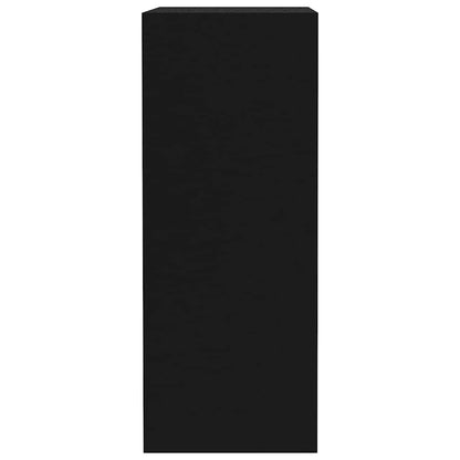 2-Tier Book Cabinet Black 40x30x76.5 cm Engineered Wood
