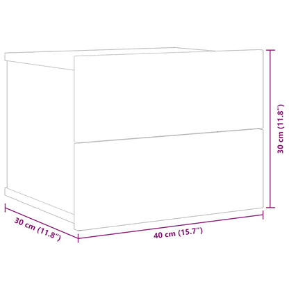 Bedside Cabinet Concrete Grey 40x30x30 cm Engineered Wood