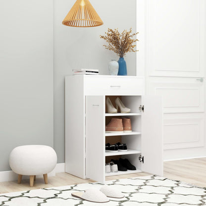 Shoe Cabinet White 60x35x84 cm Engineered Wood