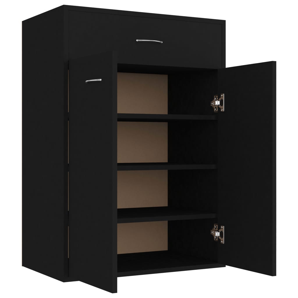 Shoe Cabinet Black 60x35x84 cm Engineered Wood