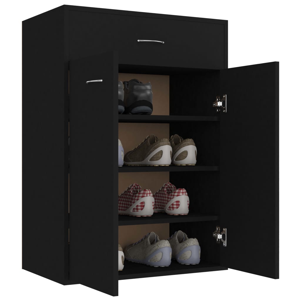 Shoe Cabinet Black 60x35x84 cm Engineered Wood