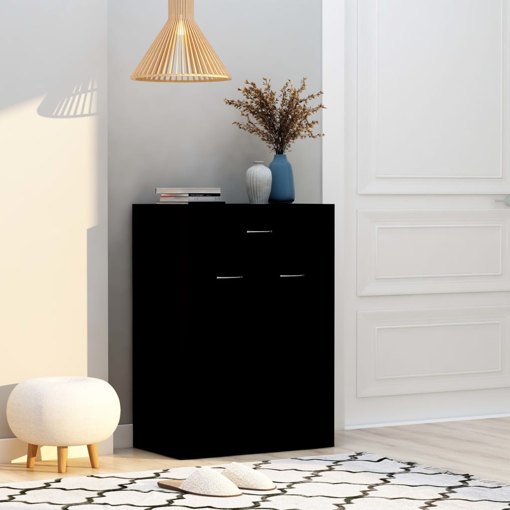 Shoe Cabinet Black 60x35x84 cm Engineered Wood