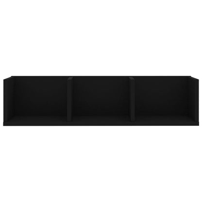 CD Wall Shelf Black 75x18x18 cm Engineered Wood