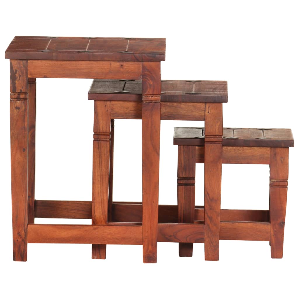 Nesting Tables 3 pcs Solid Acacia Wood