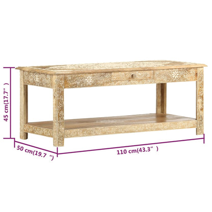 Coffee Table 110x50x45 cm Hand Painted Solid Mango Wood