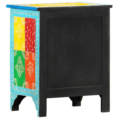 Hand Painted bedside Cabinet 40x30x50 cm Solid Mango Wood