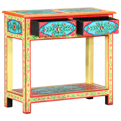Hand Painted Console Table 80x35x75 cm Solid Mango Wood