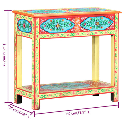 Hand Painted Console Table 80x35x75 cm Solid Mango Wood