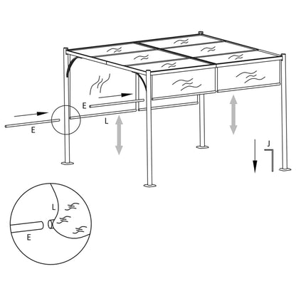 Garden Pergola with Retractable Roof 3x3 m Anthracite