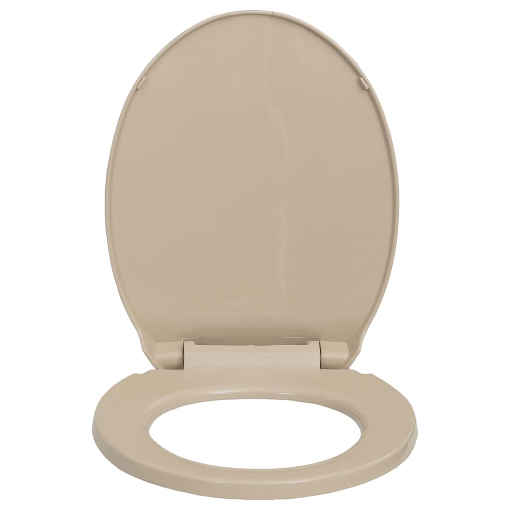 Soft-Close Toilet Seat Quick Release Beige Oval