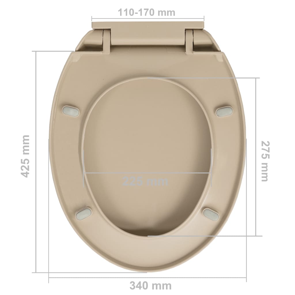Soft-Close Toilet Seat Quick Release Beige Oval