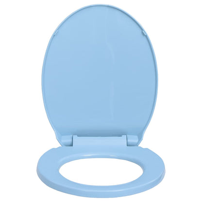Soft-Close Toilet Seat Quick Release Blue Oval