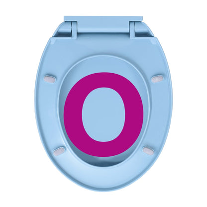 Soft-Close Toilet Seat Quick Release Blue Oval