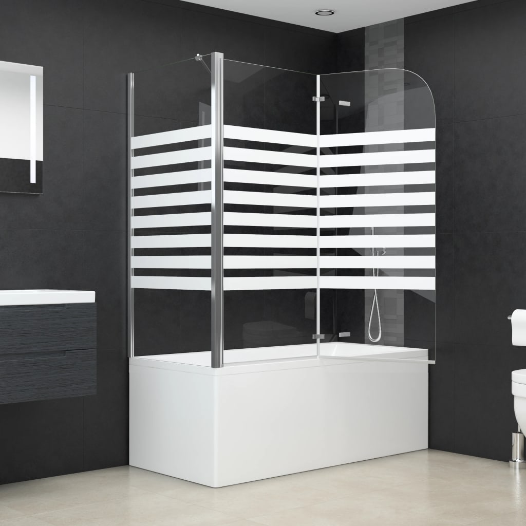Bath Enclosure 120x68x130 cm Tempered Glass Stripe