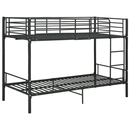 Bunk Bed without Mattress Black Metal 90x200cm