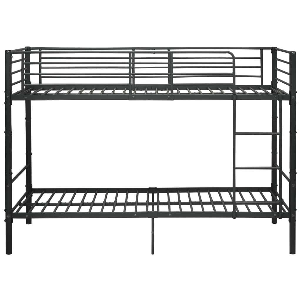 Bunk Bed without Mattress Black Metal 90x200cm