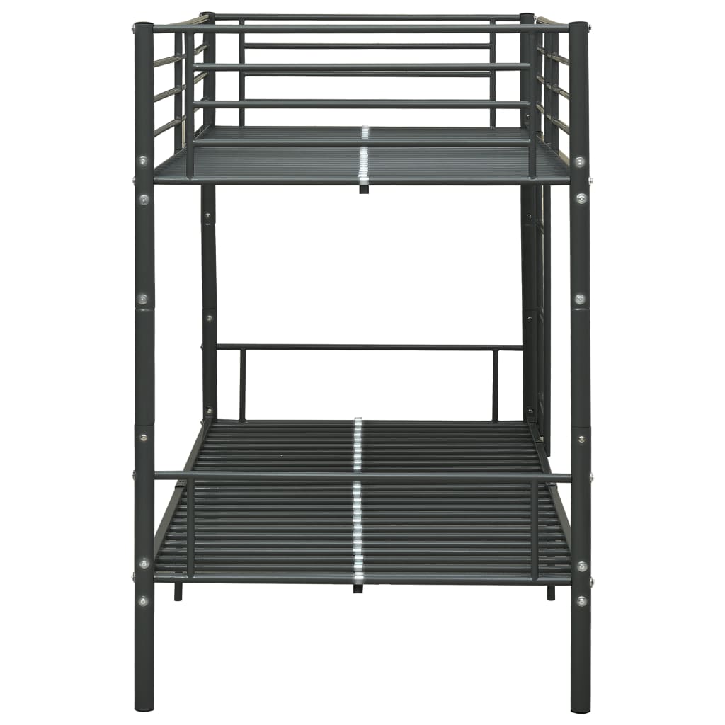 Bunk Bed without Mattress Black Metal 90x200cm