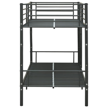 Bunk Bed without Mattress Black Metal 90x200cm
