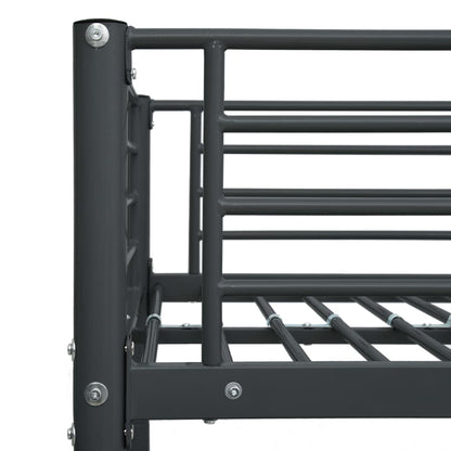 Bunk Bed without Mattress Black Metal 90x200cm