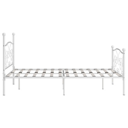 Bed Frame without Mattress with Slatted Base White Metal 140x200 cm