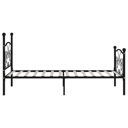 Bed Frame without Mattress with Slatted Base Black Metal 90x200 cm