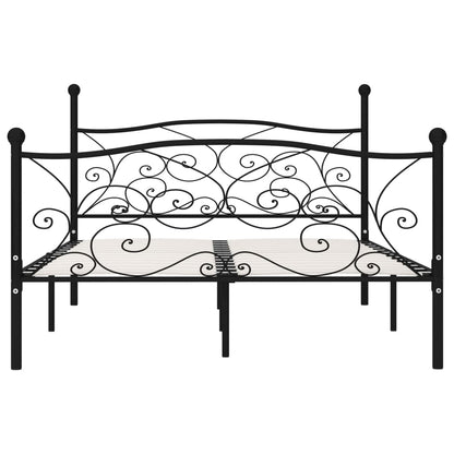 Bed Frame without Mattress with Slatted Base Black Metal 160x200 cm