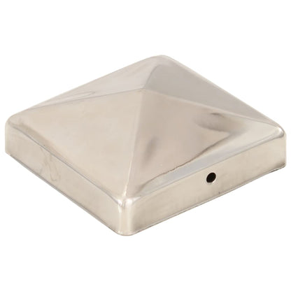Pyramid Fence Post Caps 6 pcs Stainless Steel 91x91 mm