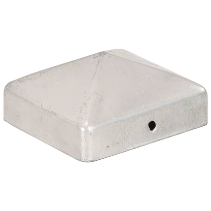 Pyramid Fence Post Caps 6 pcs Galvanised Metal 71x71 mm
