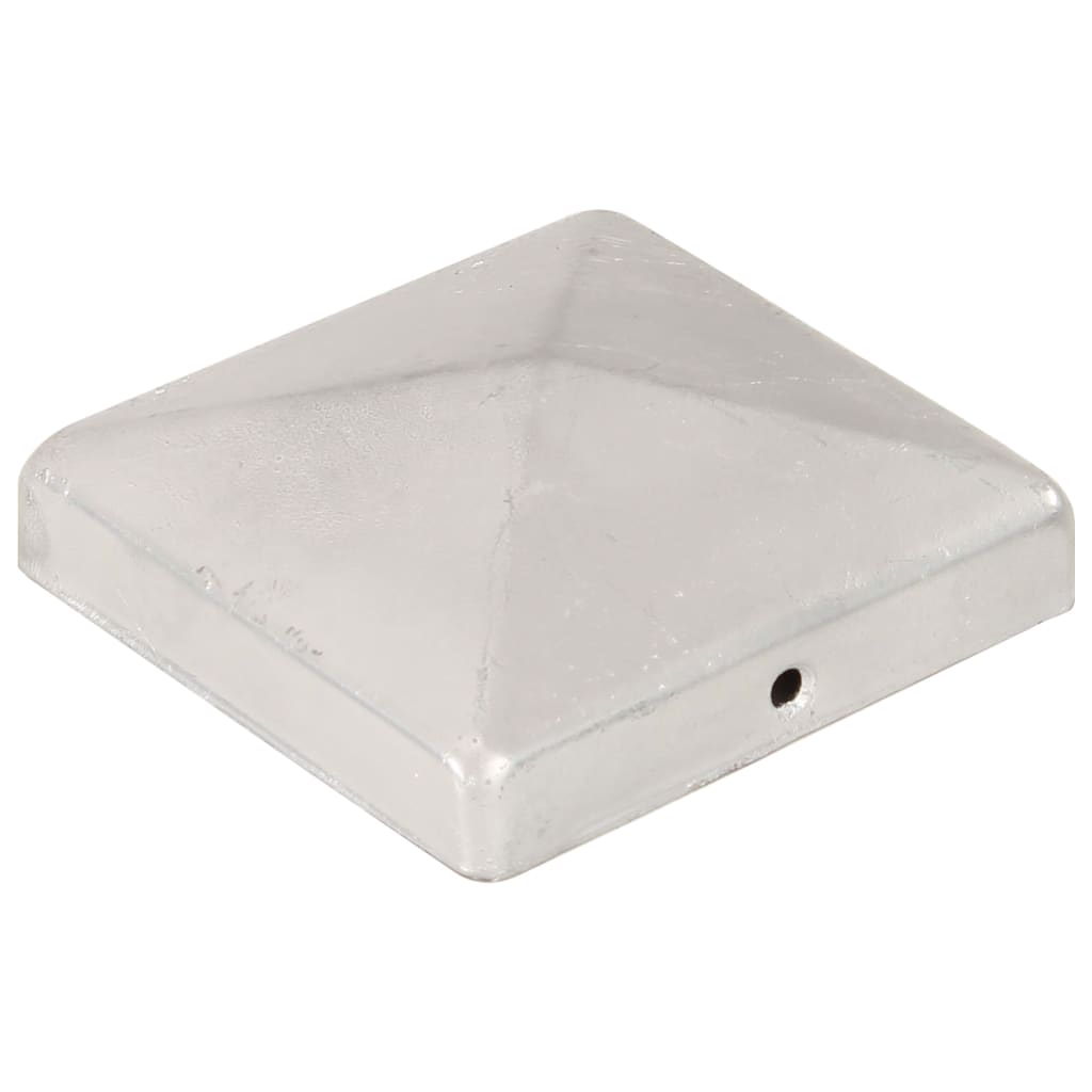 Pyramid Fence Post Caps 6 pcs Galvanised Metal 101x101 mm