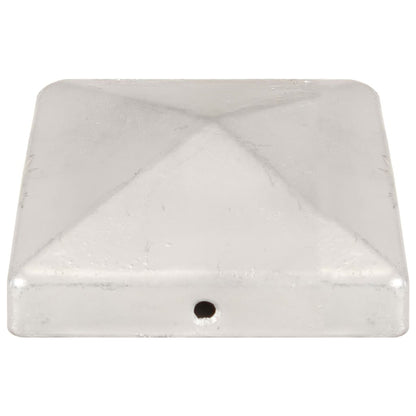 Pyramid Fence Post Caps 6 pcs Galvanised Metal 101x101 mm