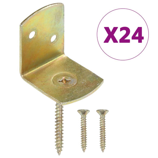 Fence Panel Brackets 24 pcs L Shaped Galvanised Metal