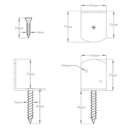 Fence Panel Brackets 48 pcs L Shaped Galvanised Metal